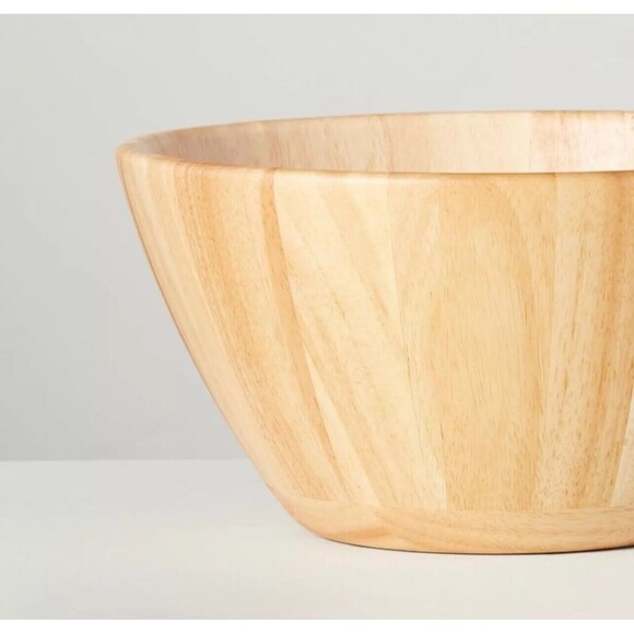 191oz Wooden Serving Bowl Natural - Hearth & Hand with Magnolia - Rubberwood NEW - Picture 3 of 8
